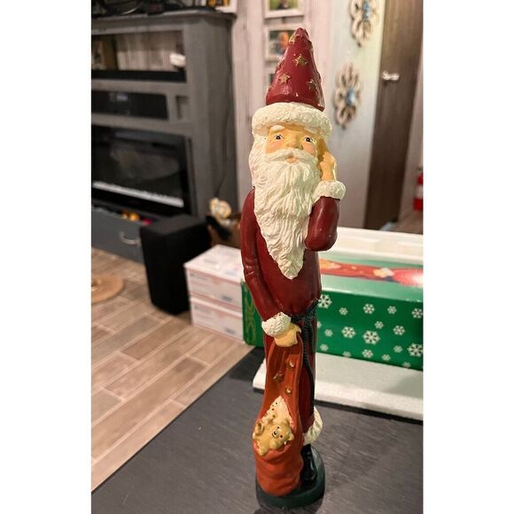 Old World Santa Candlestick holder plus hat - Picture 2 of 9